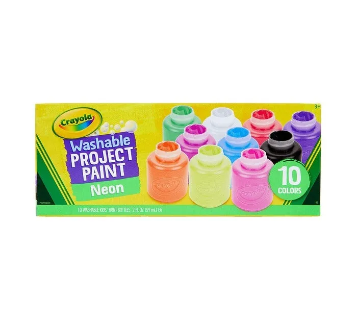 10 Bright Colors Washable Project Paint Neon Paint