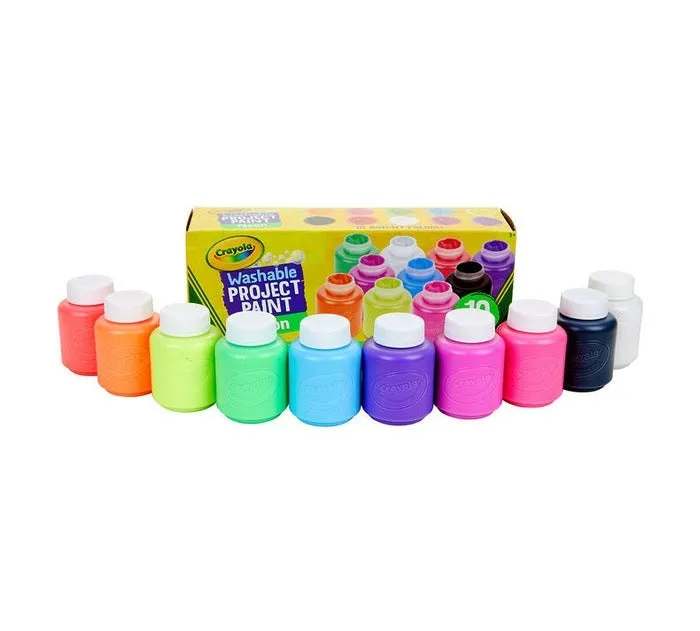10 Bright Colors Washable Project Paint Neon Paint