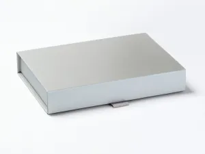 A5 Shallow Pearlescent Silver Luxury Gift box with magnetic closure (Pack of 12)
