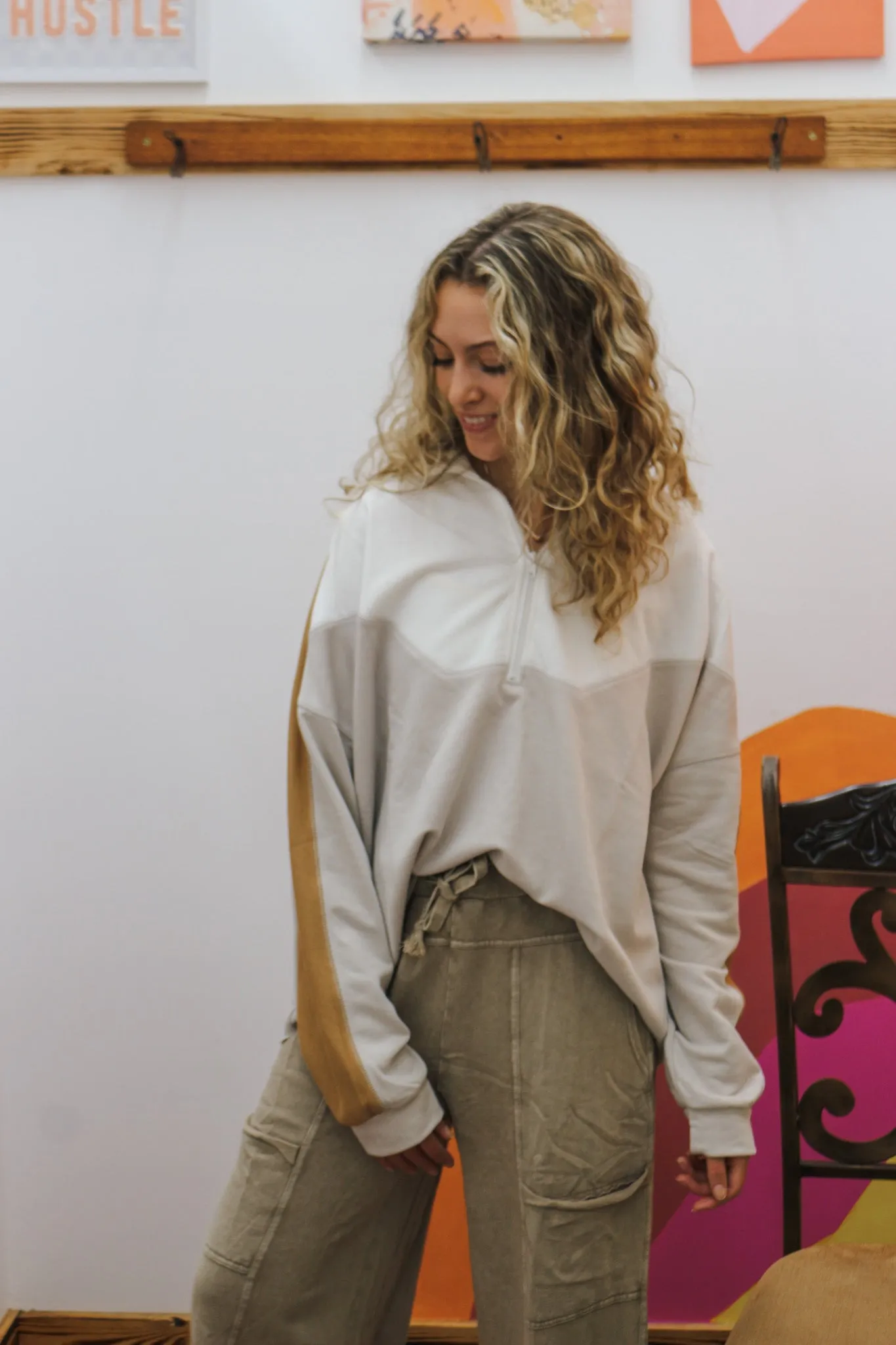 Be Right Back Ecru Beige Pullover