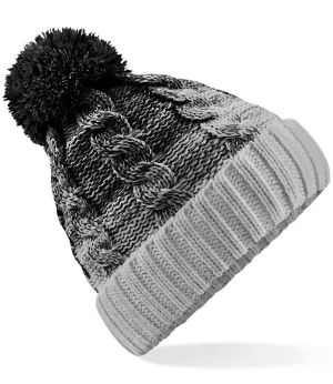 Beechfield Ombré Pom Pom Beanie | Black/Light Grey