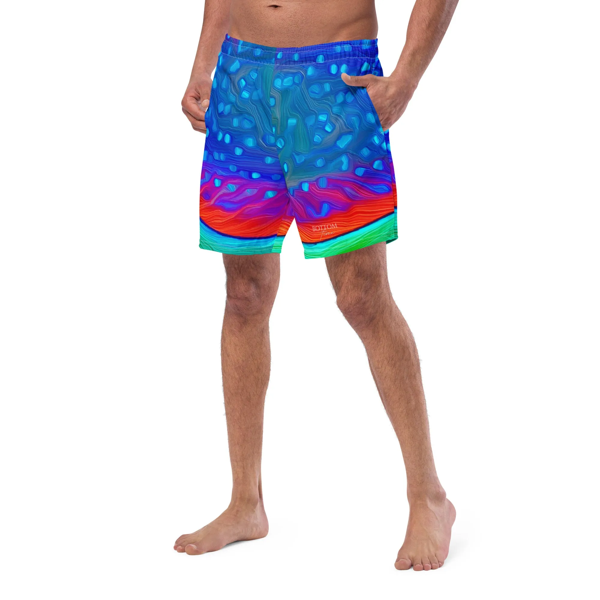 Bottom Time Eco-Friendly Men's Swim Trunks, Yellowtail
