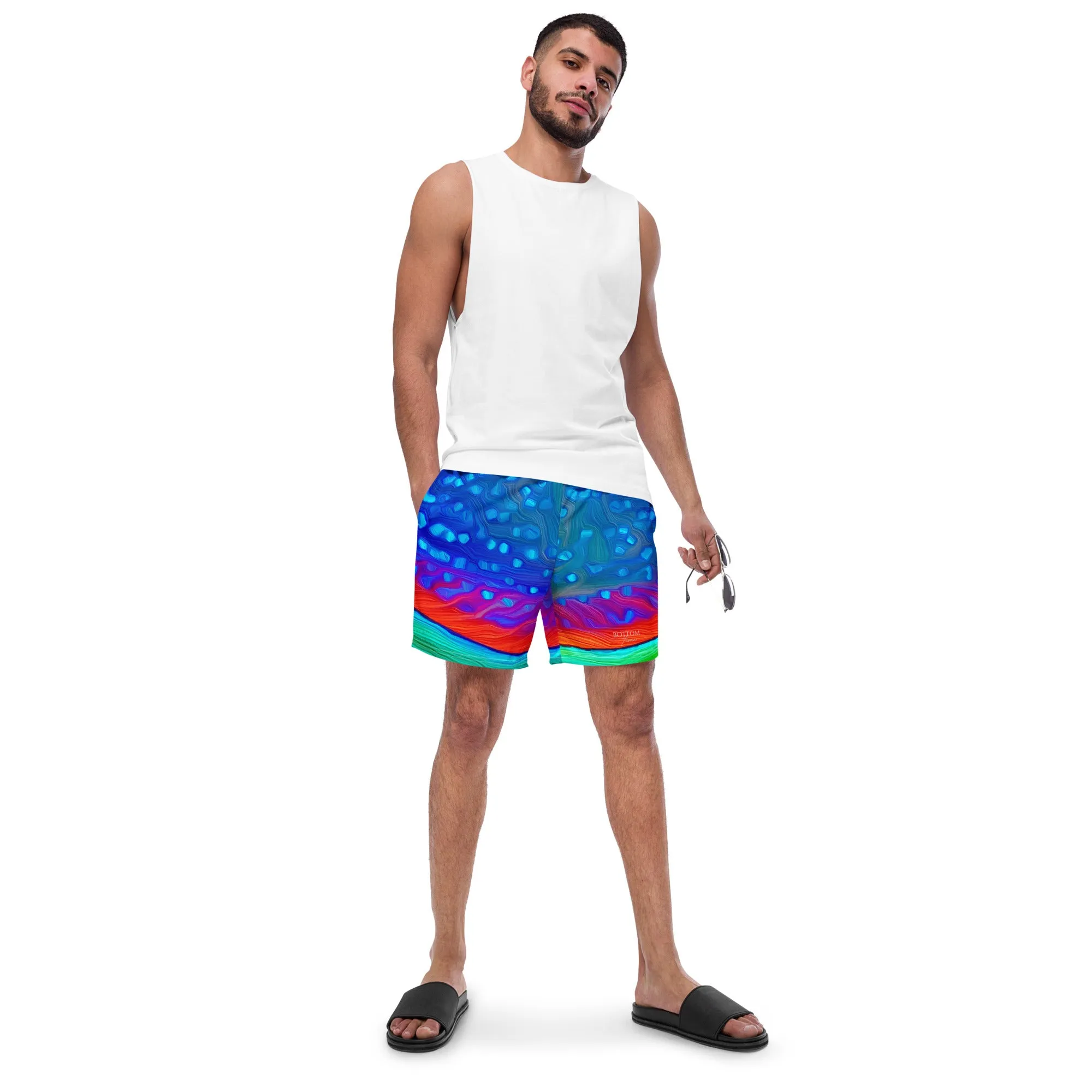 Bottom Time Eco-Friendly Men's Swim Trunks, Yellowtail