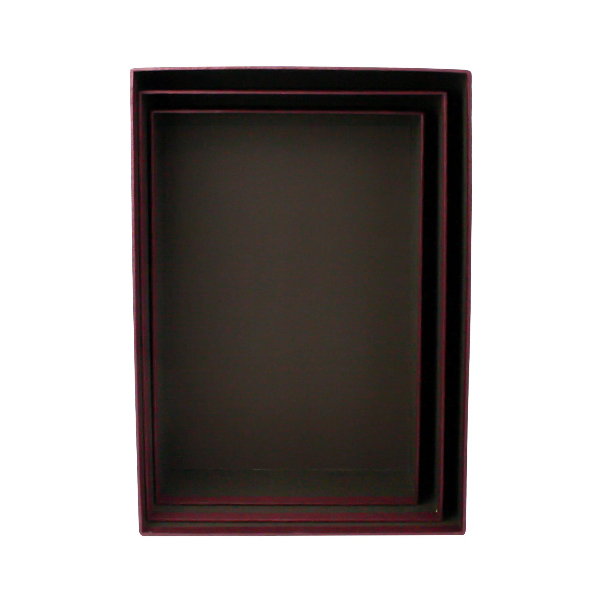 Burgundy Checks Gift Boxes - Set of 3