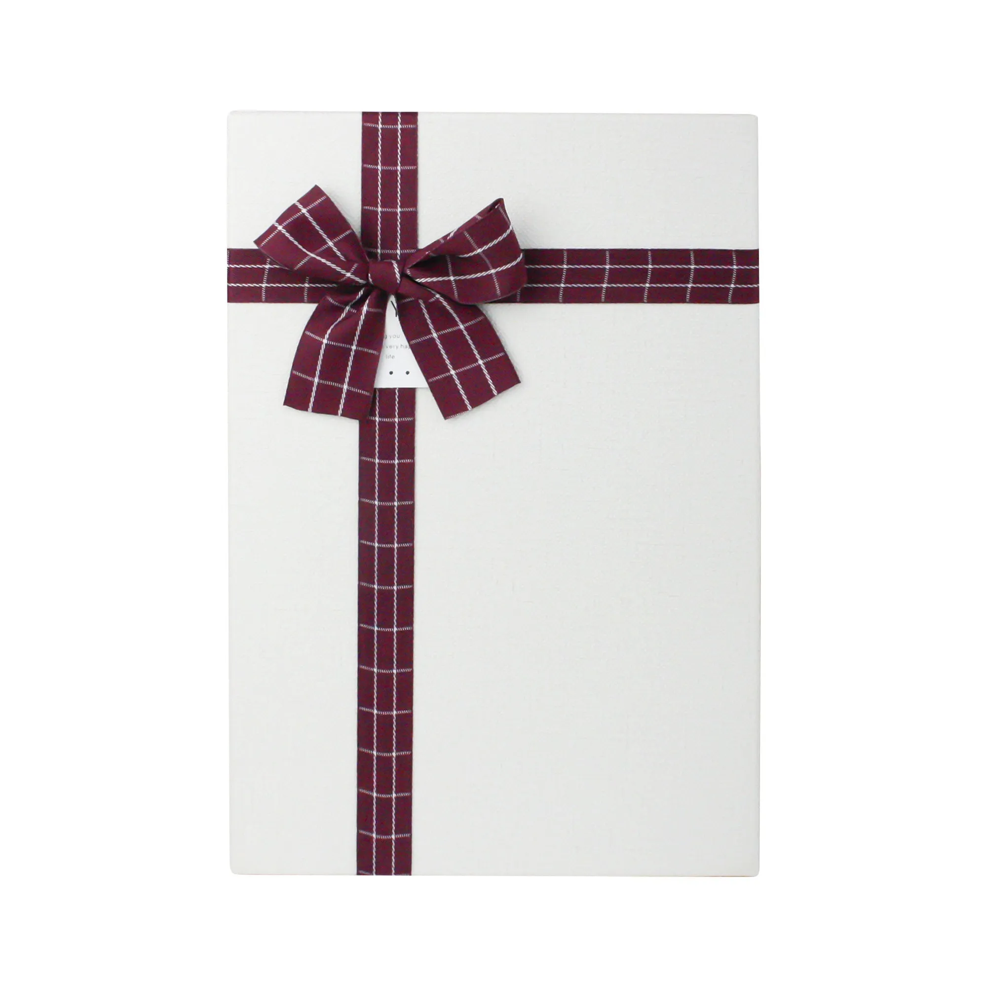 Burgundy Checks Gift Boxes - Set of 3