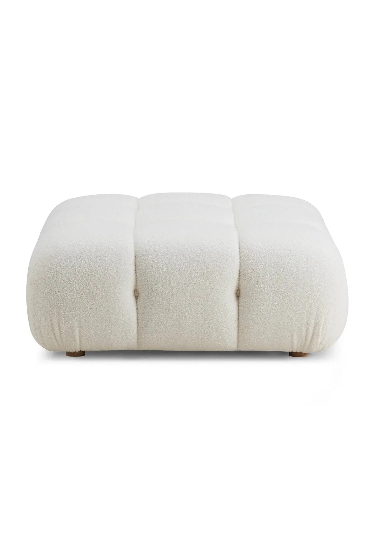 Calliope Cream Vegan Shearling Modular Ottoman