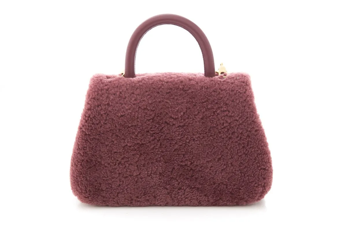 Chanel 2017  Purple Shearling Coco Handle Handbag