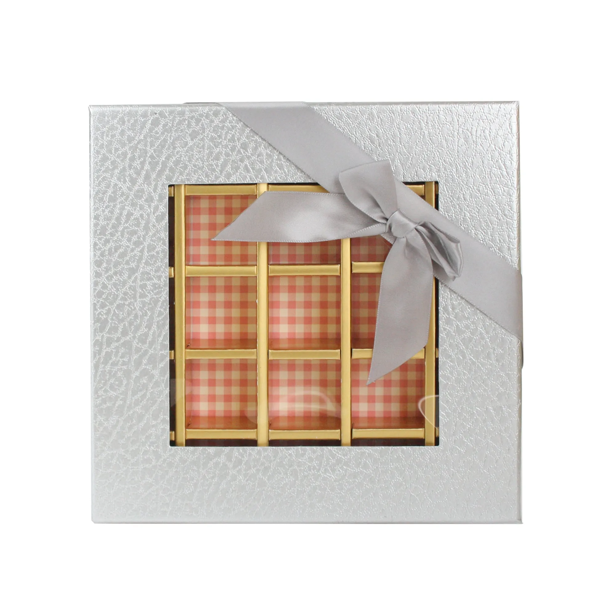 Chic Geometric Metallic Truffle Design Gift Box with Display Window - 25 compartments