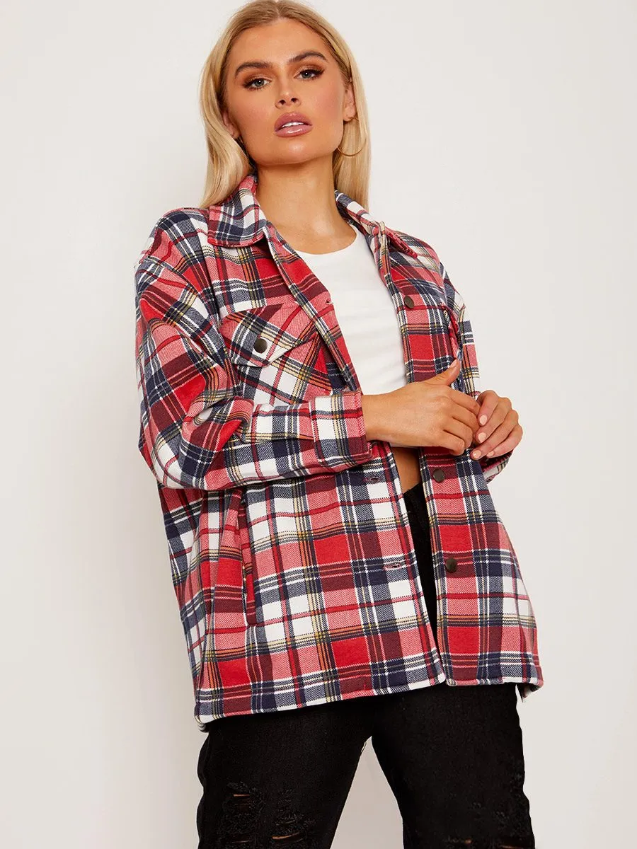 Colette Classic Thick Colour Block Shacket In Multi