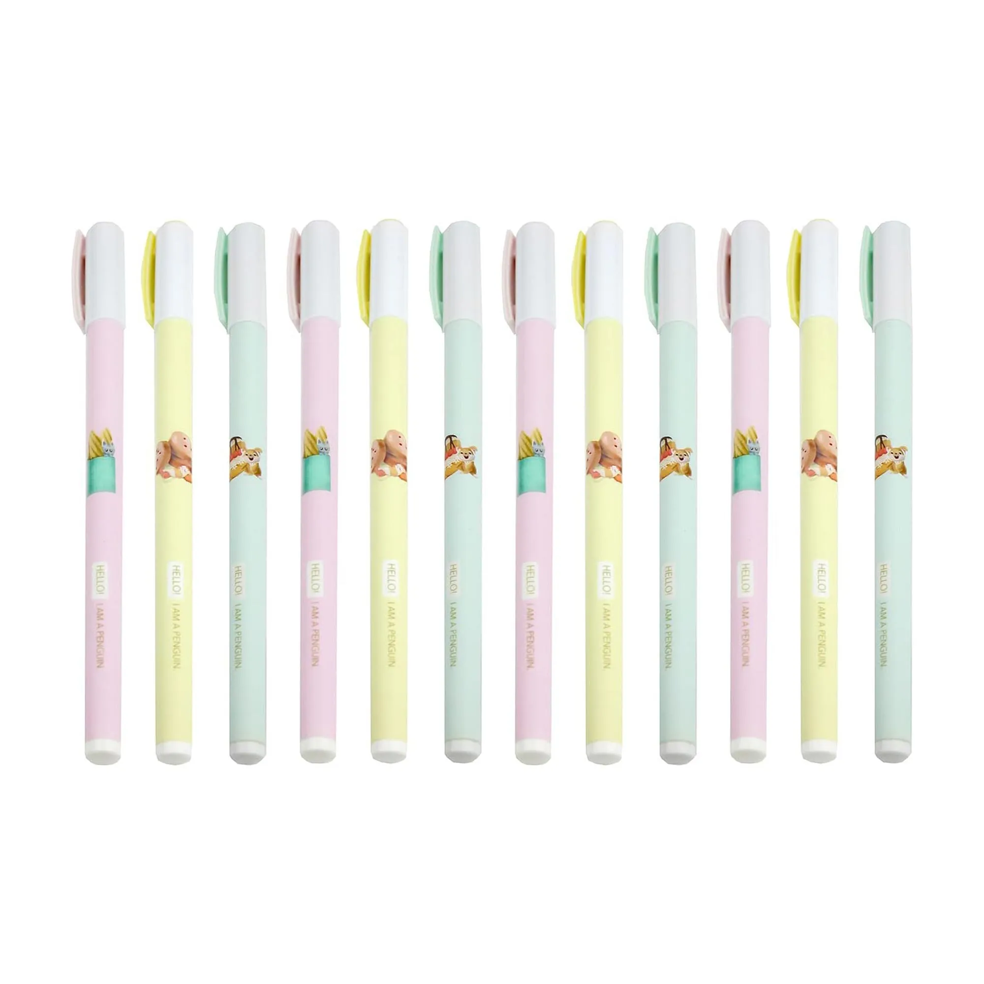 Cute I am a penguin : Pack of 12 Gel Pens