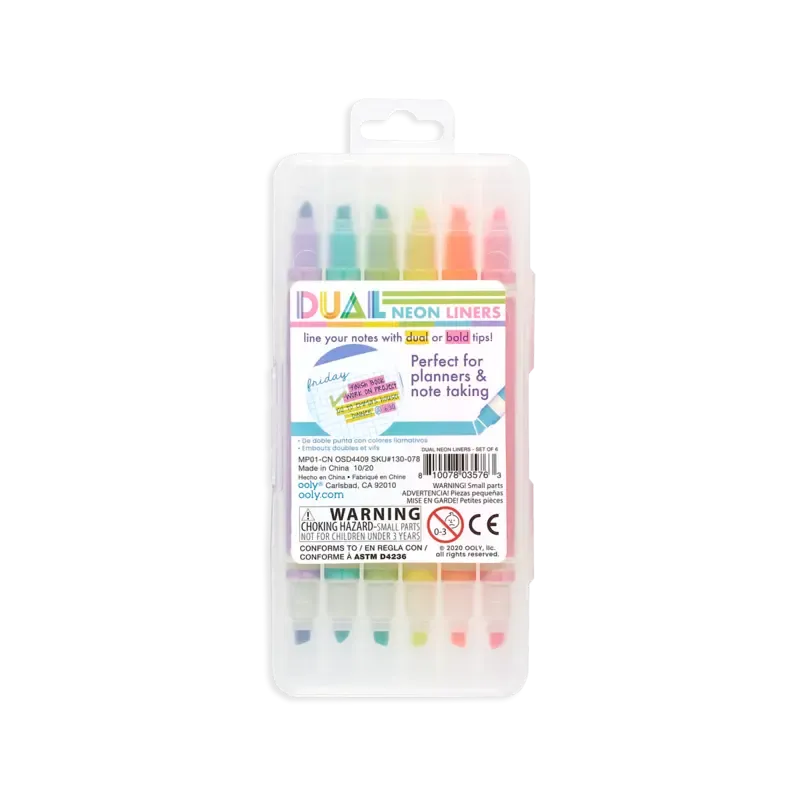 dual liner double-ended neon highlighters