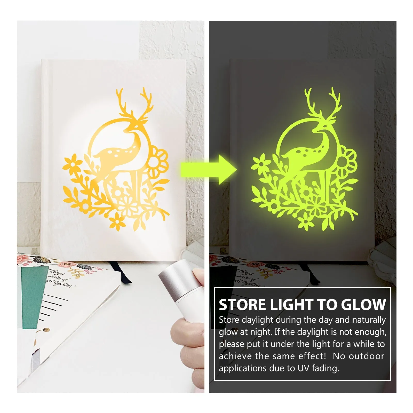 Glow in the dark vinyl 12x12 sheets
