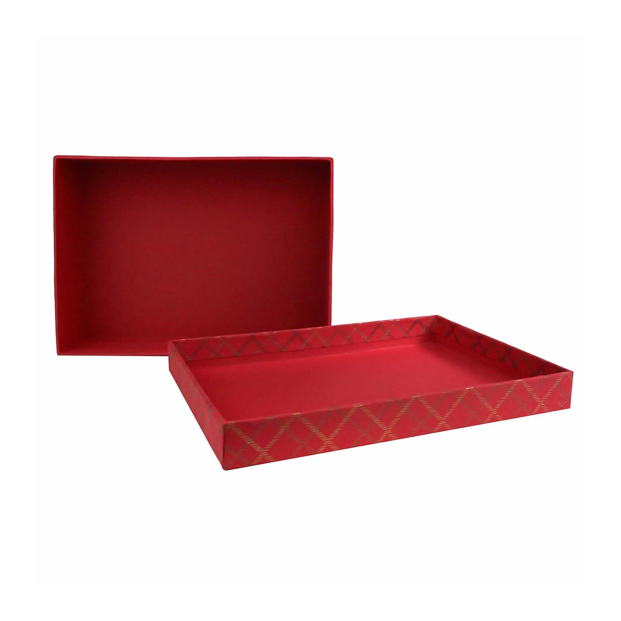 Handcrafted Chequered Red Gift Box - Single (Sizes Available)