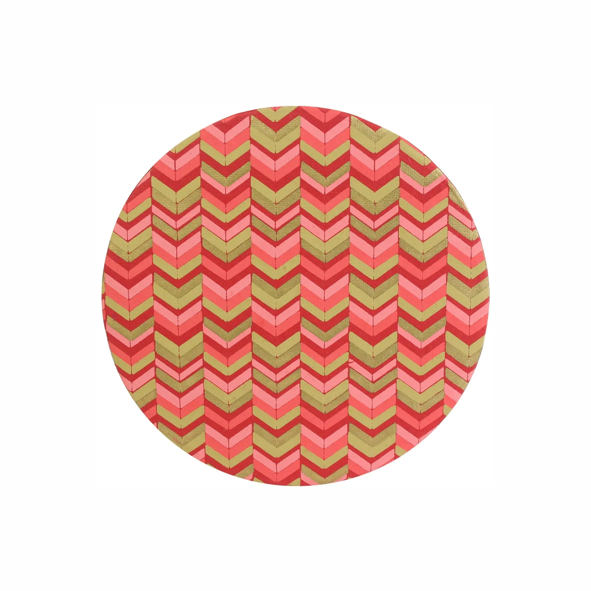 Handmade Chevron Patterned Red/Gold Gift Boxes - Set of 3