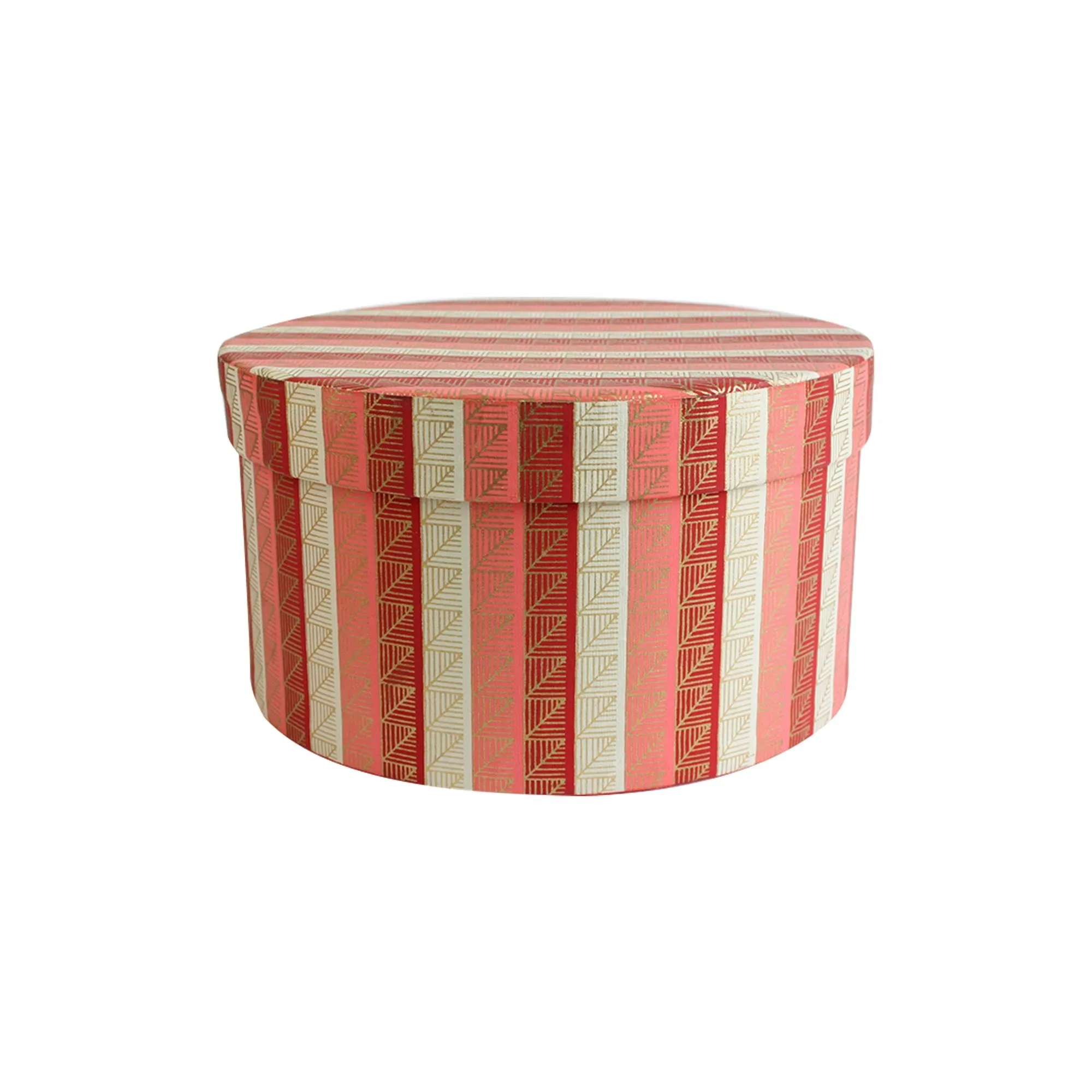 Handmade Chevron Patterned Red/Gold Gift Boxes - Set of 3