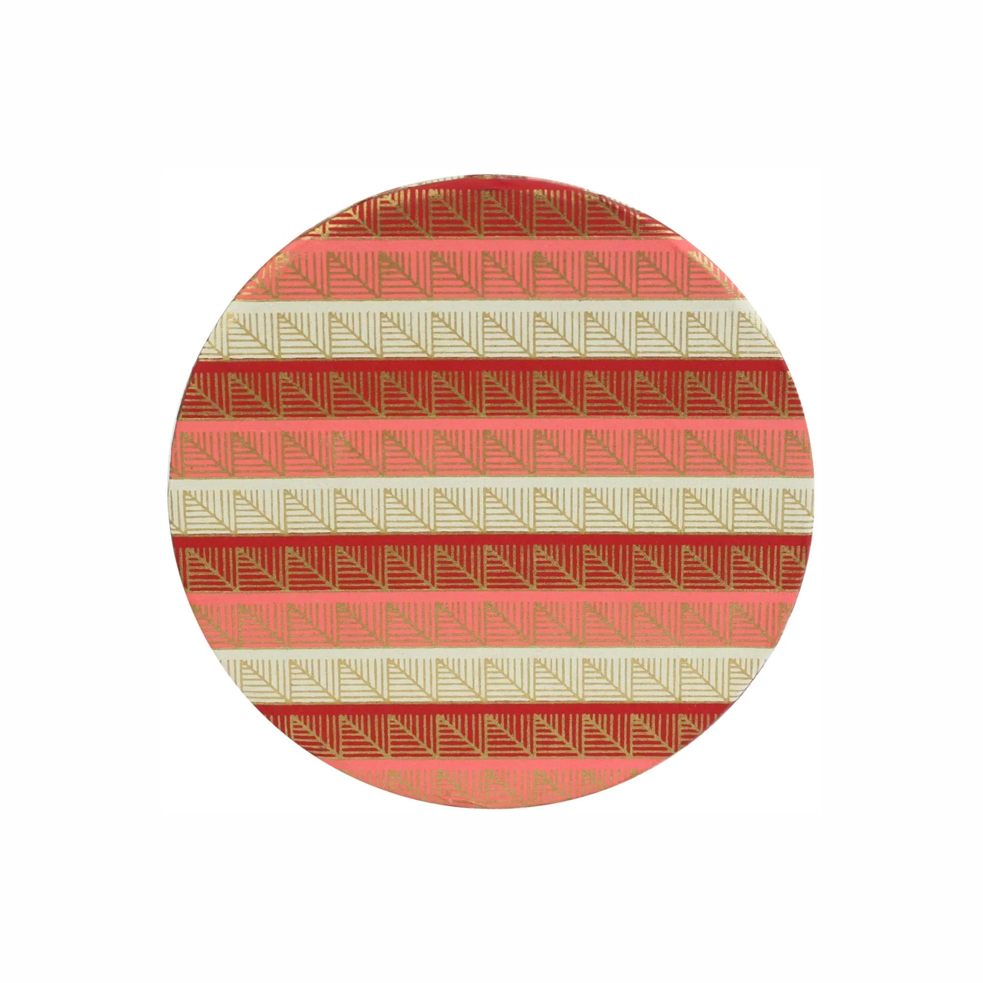 Handmade Chevron Patterned Red/Gold Gift Boxes - Set of 3