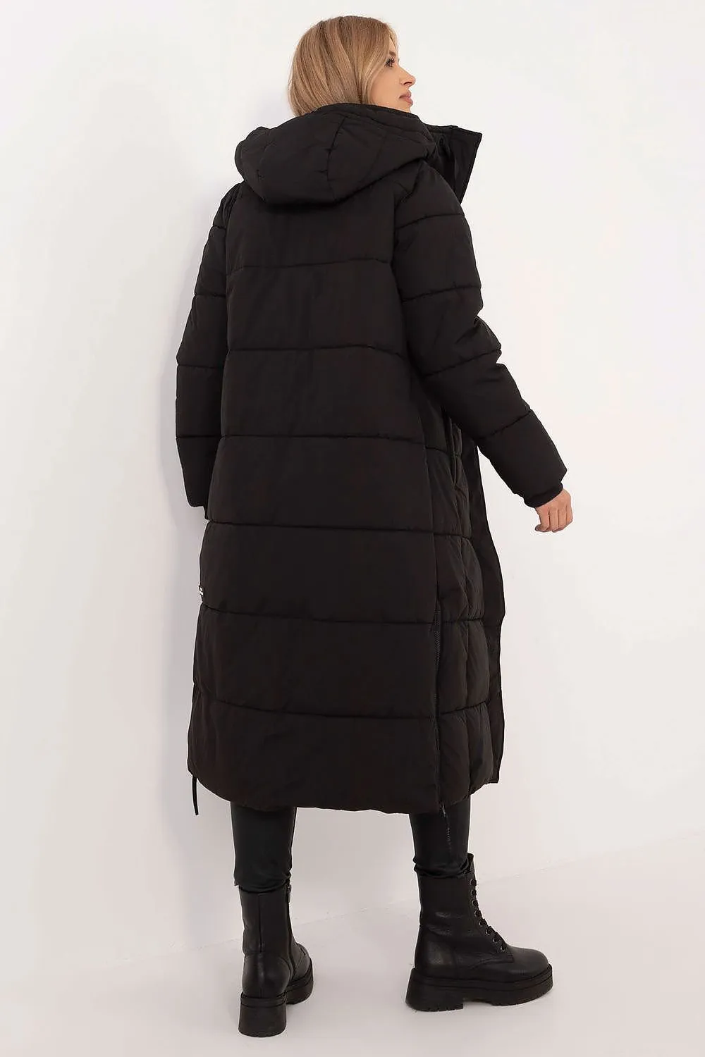 Hooded Full Length Zipper Winter Coat