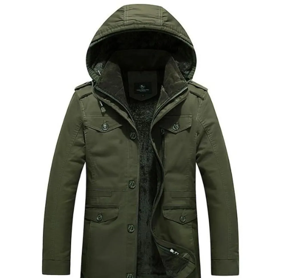 Hooded Military Style Coat