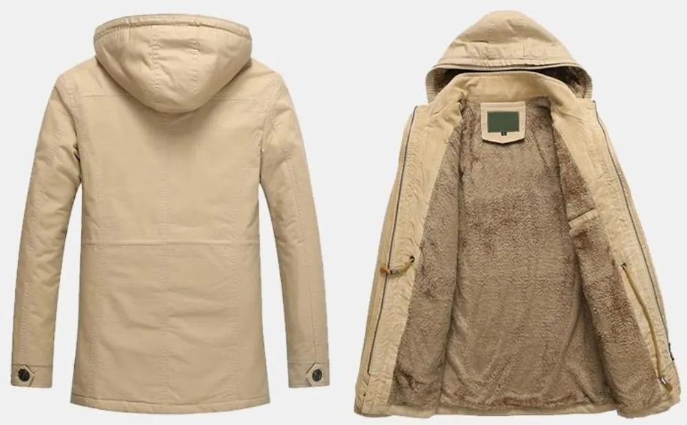 Hooded Military Style Coat