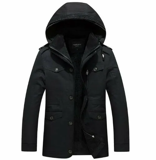 Hooded Military Style Coat