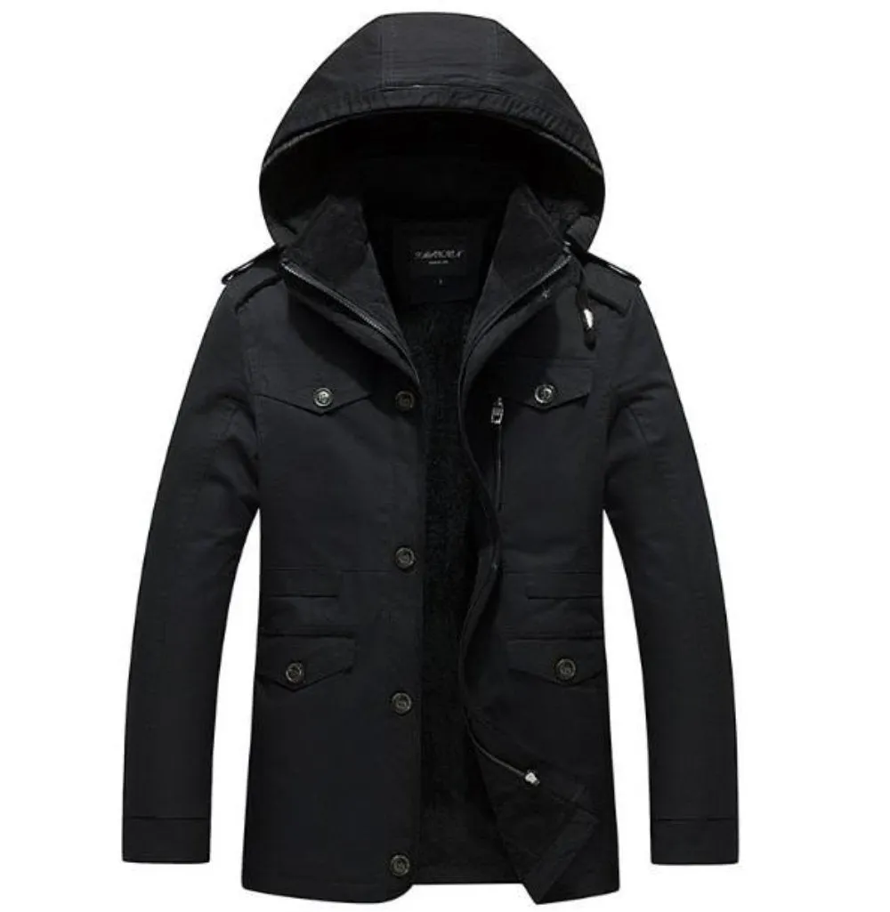 Hooded Military Style Coat