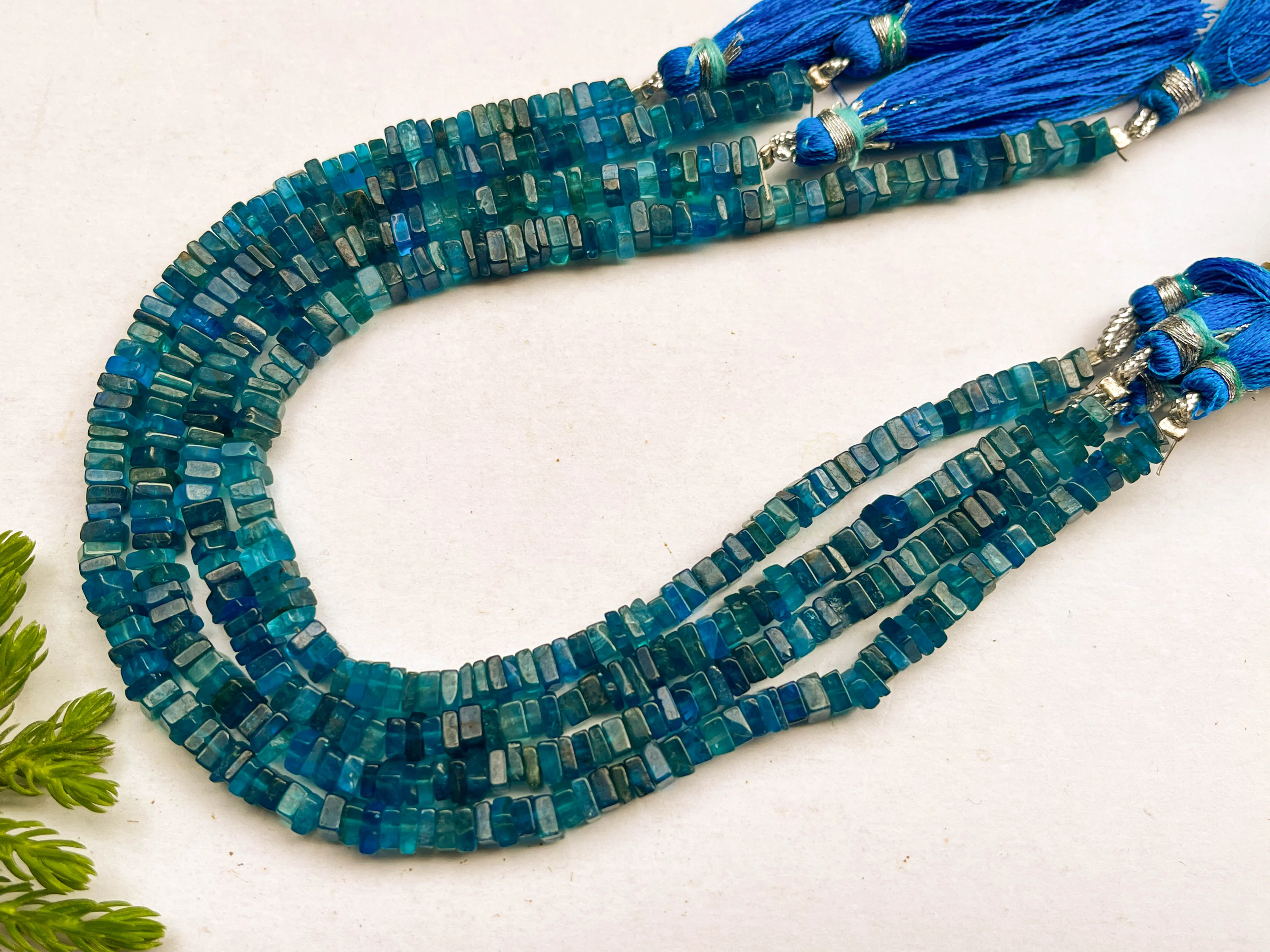 Neon Apatite Square Heishi shape beads