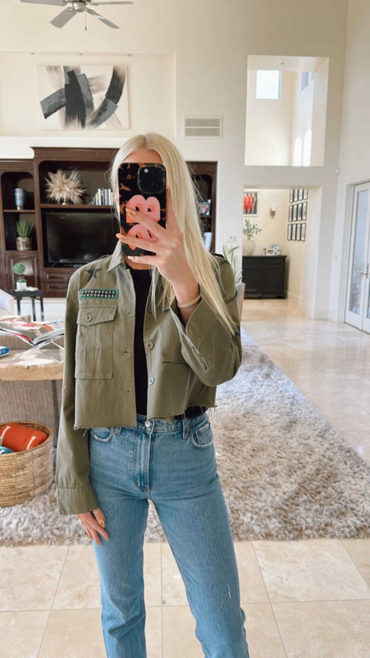 NEW!! Embellished Cropped Bee Shacket