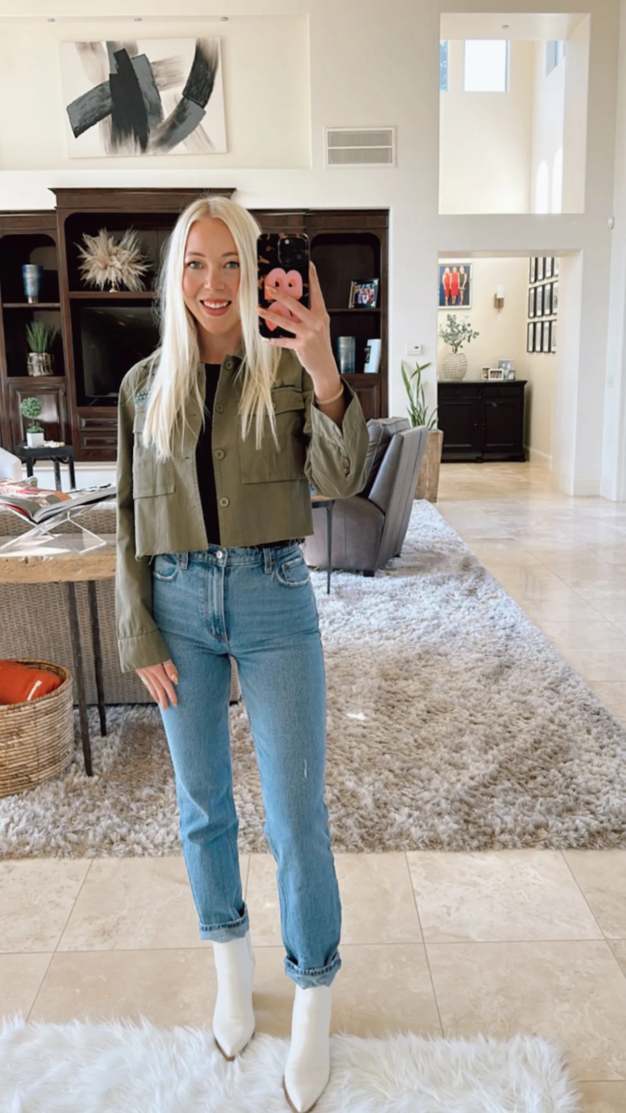 NEW!! Embellished Cropped Bee Shacket
