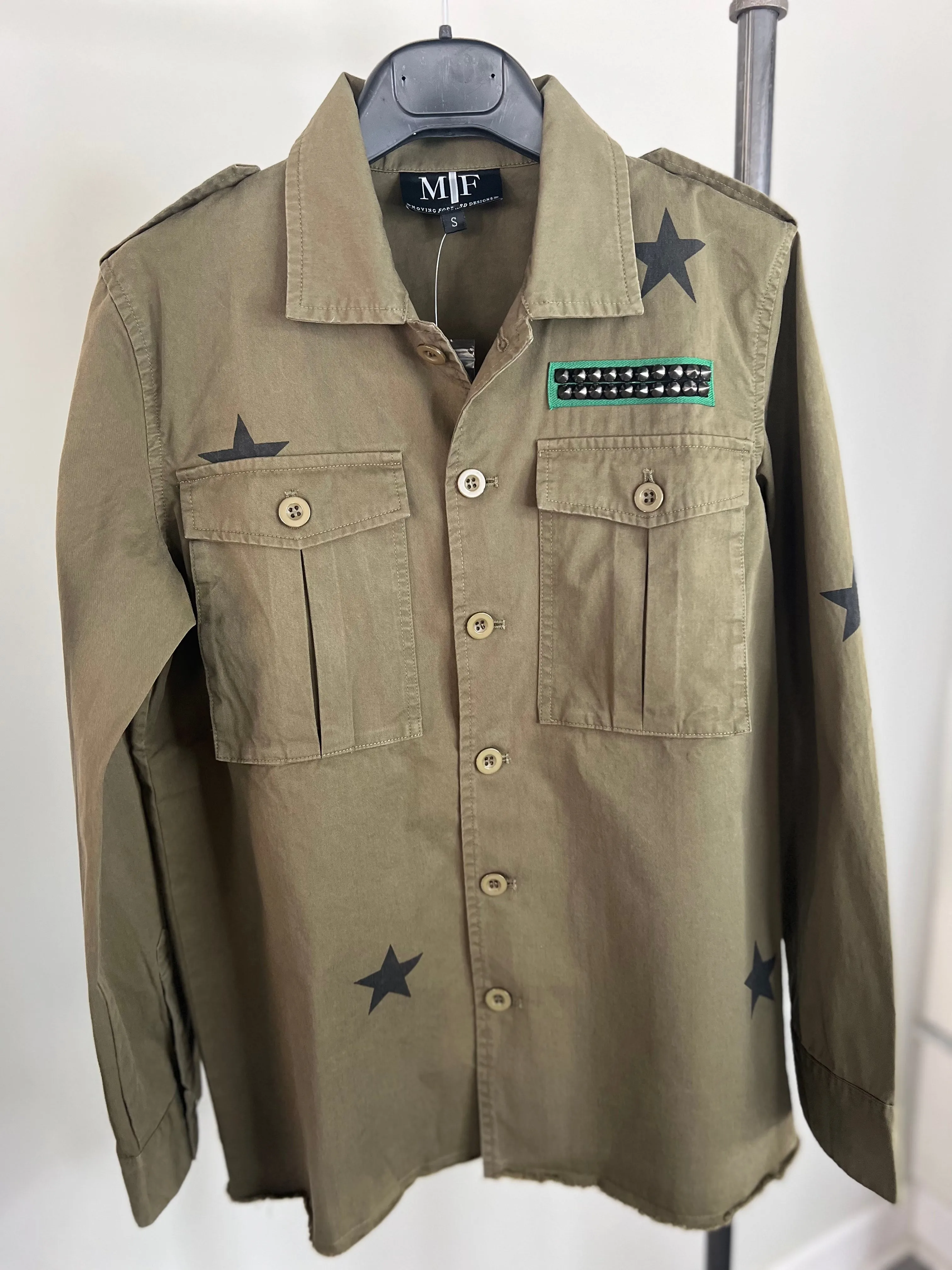 NEW!! Embellished Cropped Bee Shacket