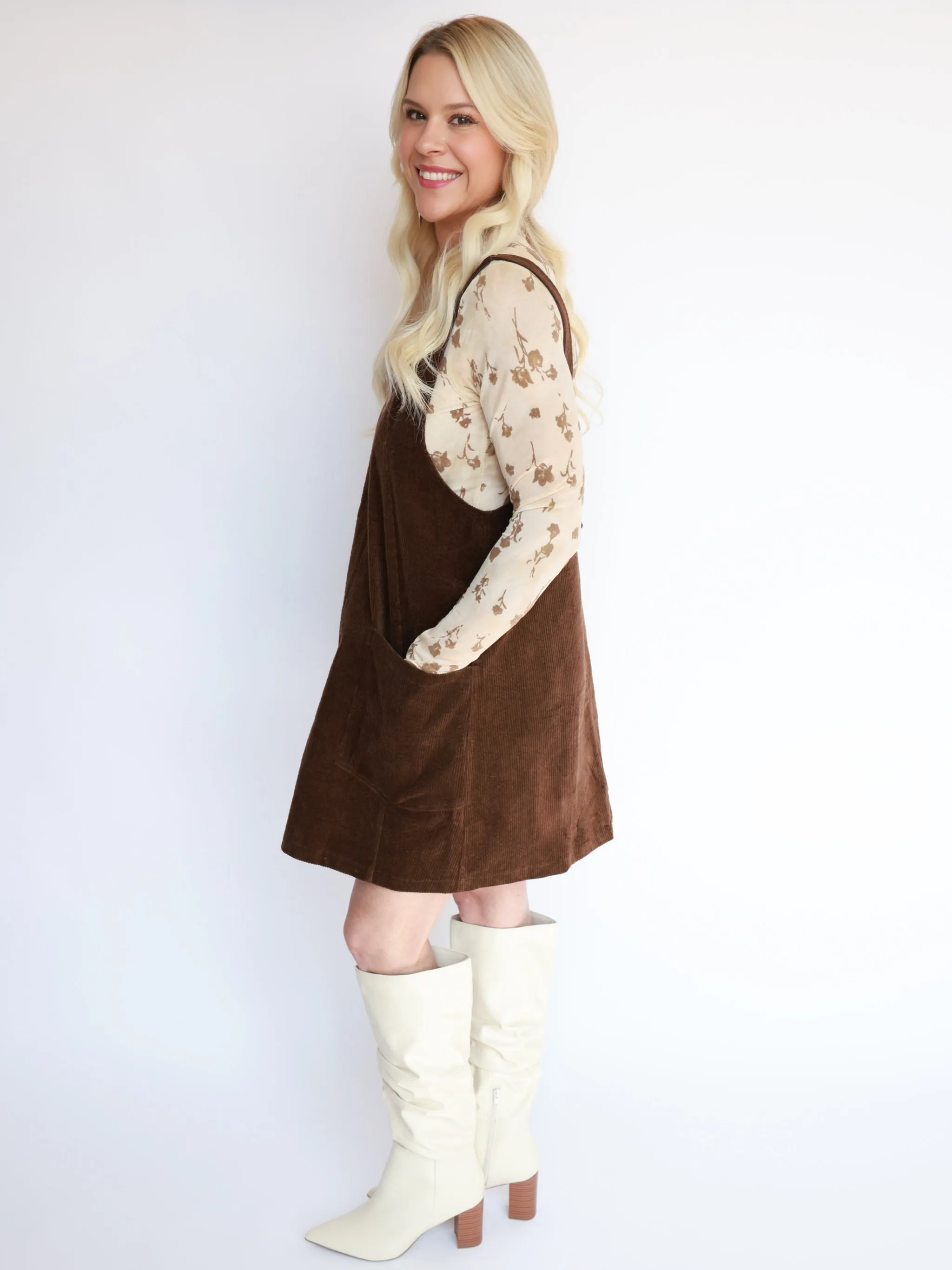 Riley Overall Corduroy Dress