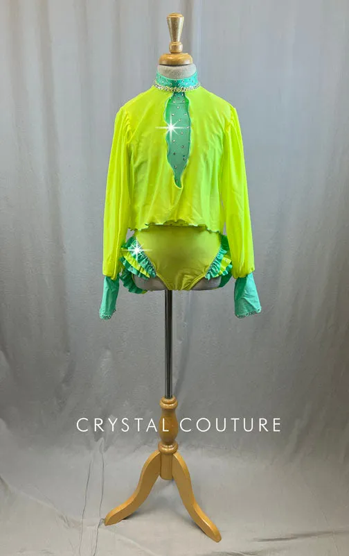 Sea Green and Fluorescent Yellow Top and Briefs