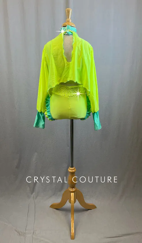 Sea Green and Fluorescent Yellow Top and Briefs