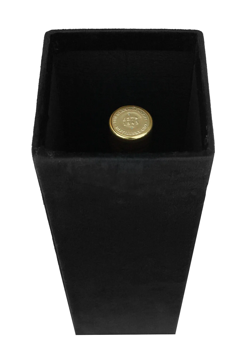 Single Black Velvet Wine Gift Box with Striped Ribbon