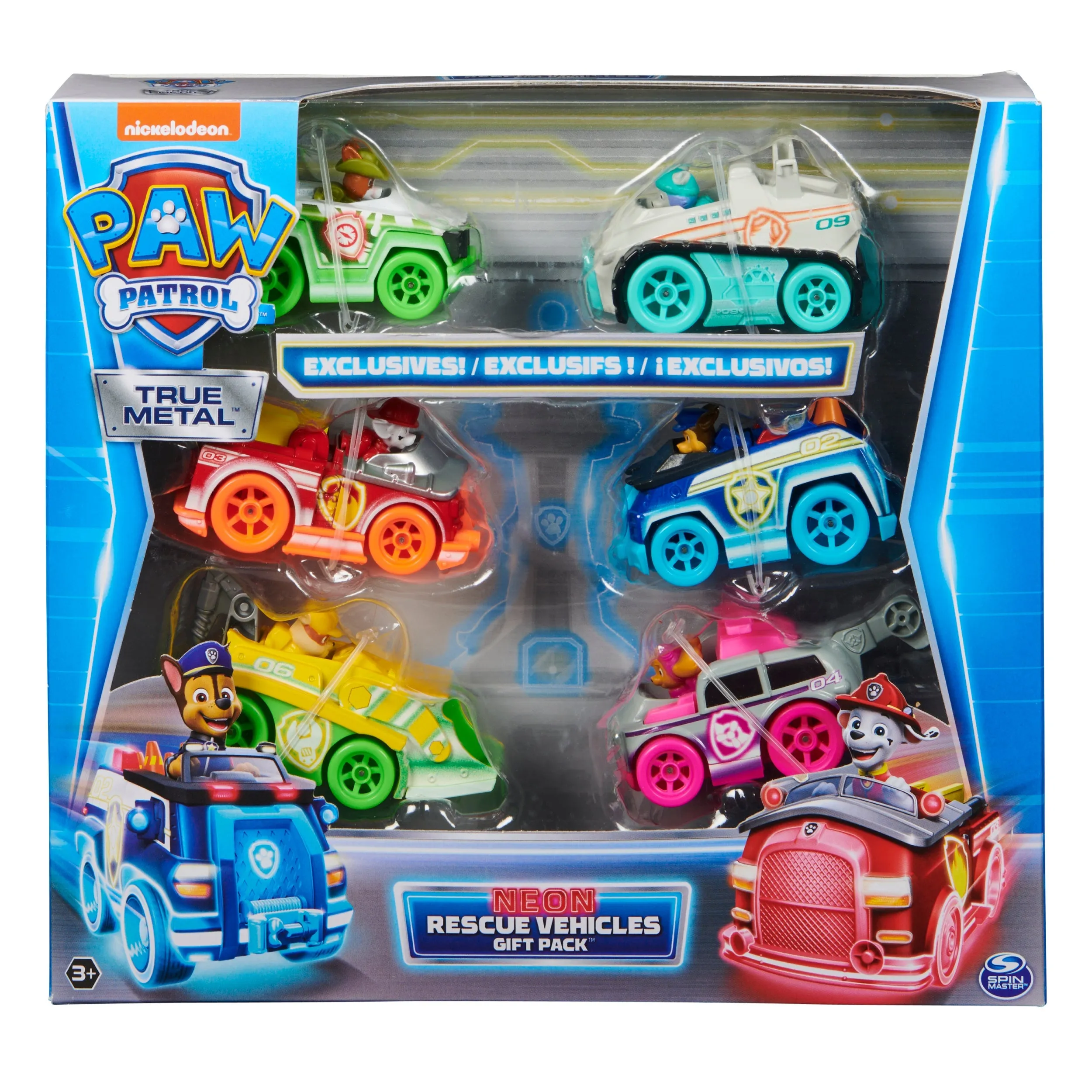 True Metal Neon Rescue 1:55 Scale Vehicle Gift Pack