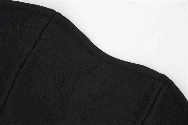 Winnal Black V neck Crisscross Off Shoulder Bodycon Dress