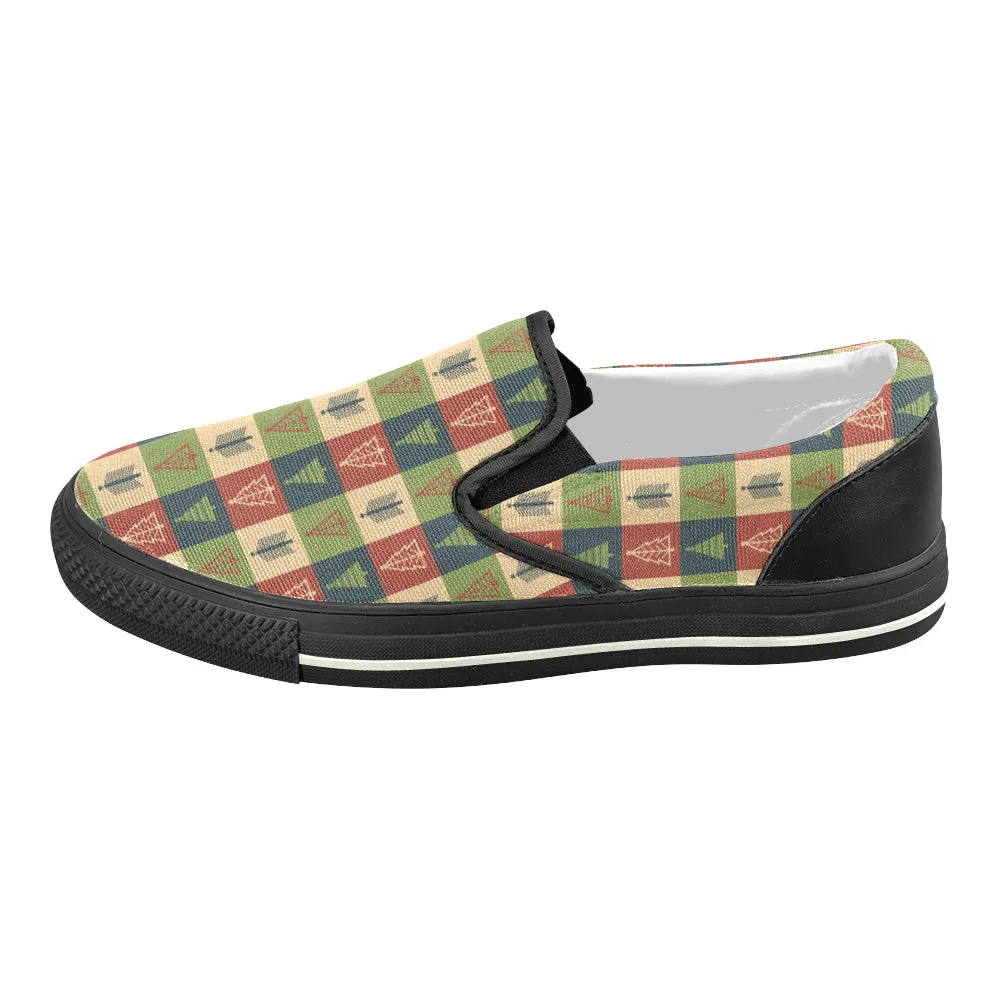 Women's Christmas Trees Print Canvas Slip On Shoes